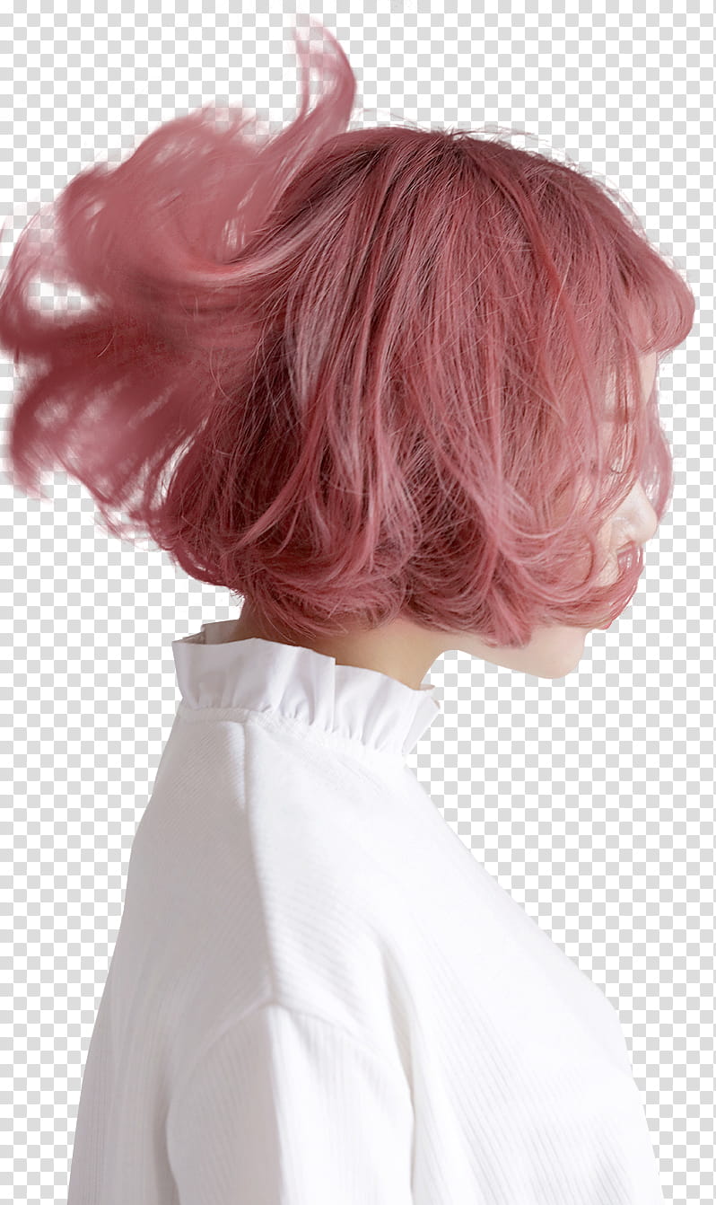 woman pink dye hair transparent background PNG clipart