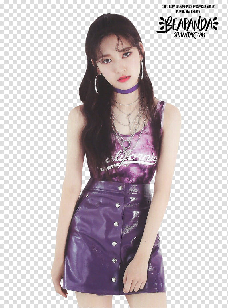 Choerry LOONA, woman wearing purple sleeveless top and skirt transparent background PNG clipart