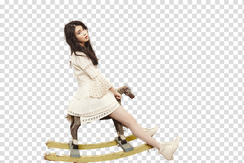 Render , woman riding rocking horse transparent background PNG clipart