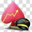 Poker Copilot icon  , copilot---, black peak cap and red spade illustration transparent background PNG clipart
