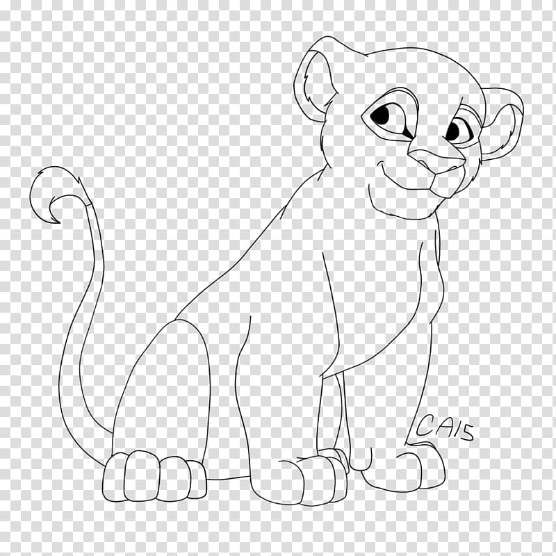 Free Lioness Cub Lineart, Simba illustration transparent background PNG clipart