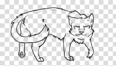 Warrior cat line art, black cat sketch transparent background PNG clipart