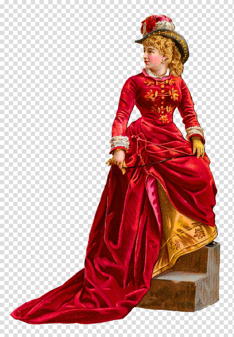 Victorian Era Costume, Dress, Beautiful Red Dress, Fashion, Victorian Fashion, Tradition, Costume Design, Gown transparent background PNG clipart