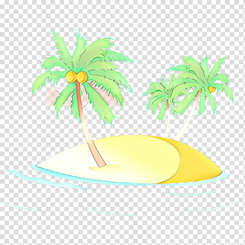 Palm tree, Cartoon, Green, Arecales, Leaf, Coconut, Tropics, Plant transparent background PNG clipart