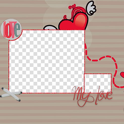 Fantasy Textures, blue and red heart frame transparent background PNG clipart