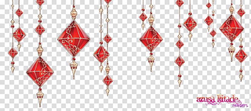 Nardack details render, red beaded decors transparent background PNG clipart