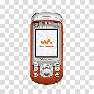 orange and gray Sony Ericsson walkman transparent background PNG clipart