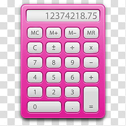 pink and gray desk calculator transparent background PNG clipart