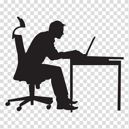 Table, Desk, Office Desk Chairs, Furniture, Silhouette, Computer Desk, Dining Room, Sitting transparent background PNG clipart