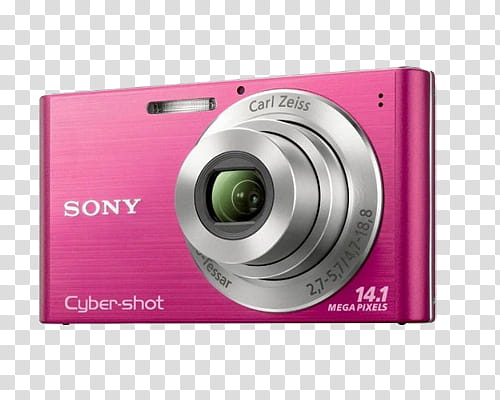 Objects, pink and gray Sony Cyber-shot camera transparent background PNG clipart