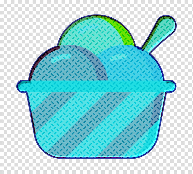 Ice cream icon Desserts and candies icon Sweet icon, Aqua, Turquoise, Blue, Green, Teal, Storage Basket, Plastic transparent background PNG clipart