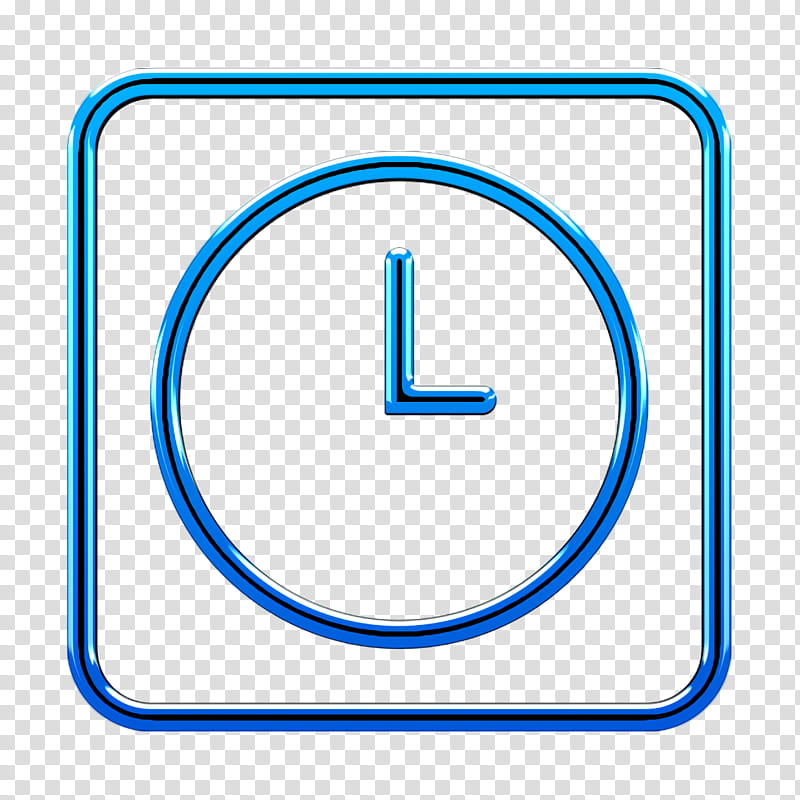 clock icon streamline icon time icon, Electric Blue, Rectangle transparent background PNG clipart