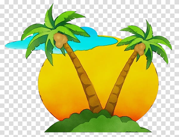 Coconut Tree Drawing, Palm Trees, Cartoon, Summer
, Leaf, Green, Plant, Woody Plant transparent background PNG clipart