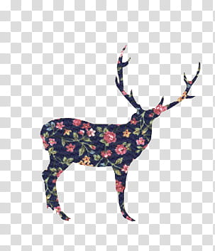 Indie , silhouette of floral deer transparent background PNG clipart