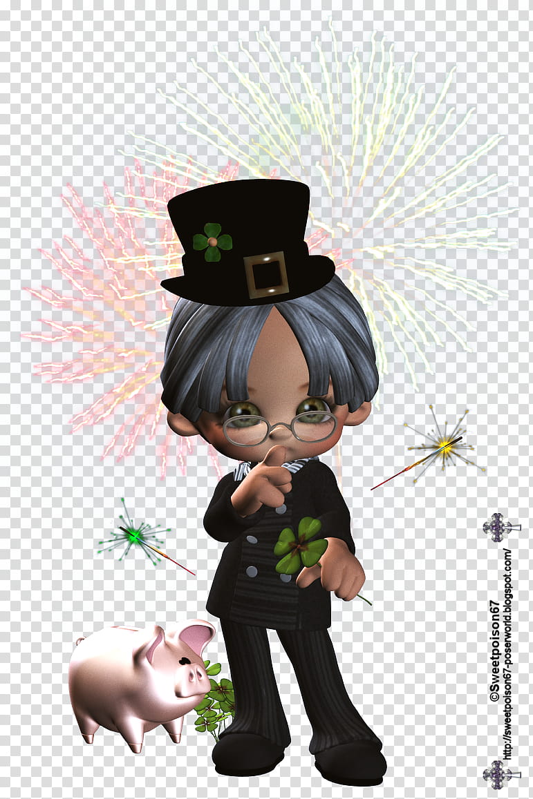 Gumdrop New Year, boy wears black coat illustration transparent background PNG clipart