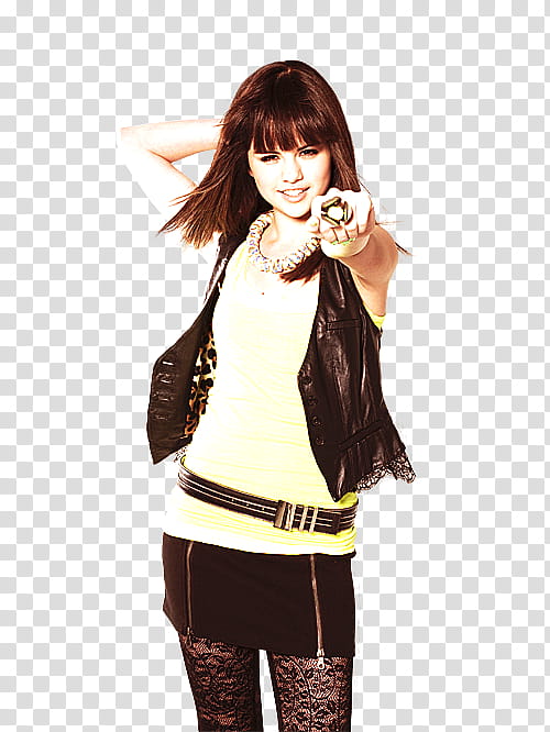 Selena Gomez  s, woman pointing fingers transparent background PNG clipart