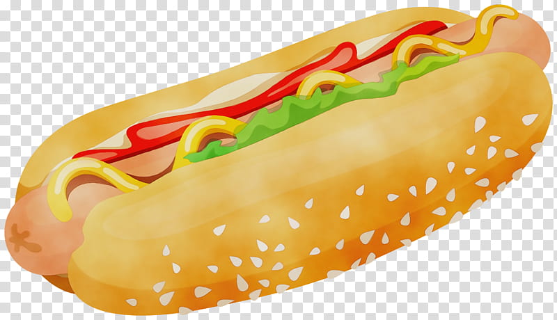 fast food hot dog hot dog bun food sausage bun, Watercolor, Paint, Wet Ink, Chicagostyle Hot Dog, American Food, Cuisine, Junk Food transparent background PNG clipart