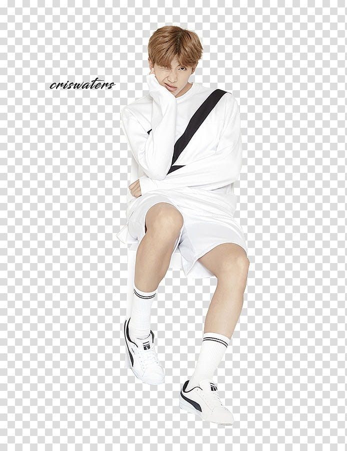 BTS for PUMA, man sitting on chair transparent background PNG clipart