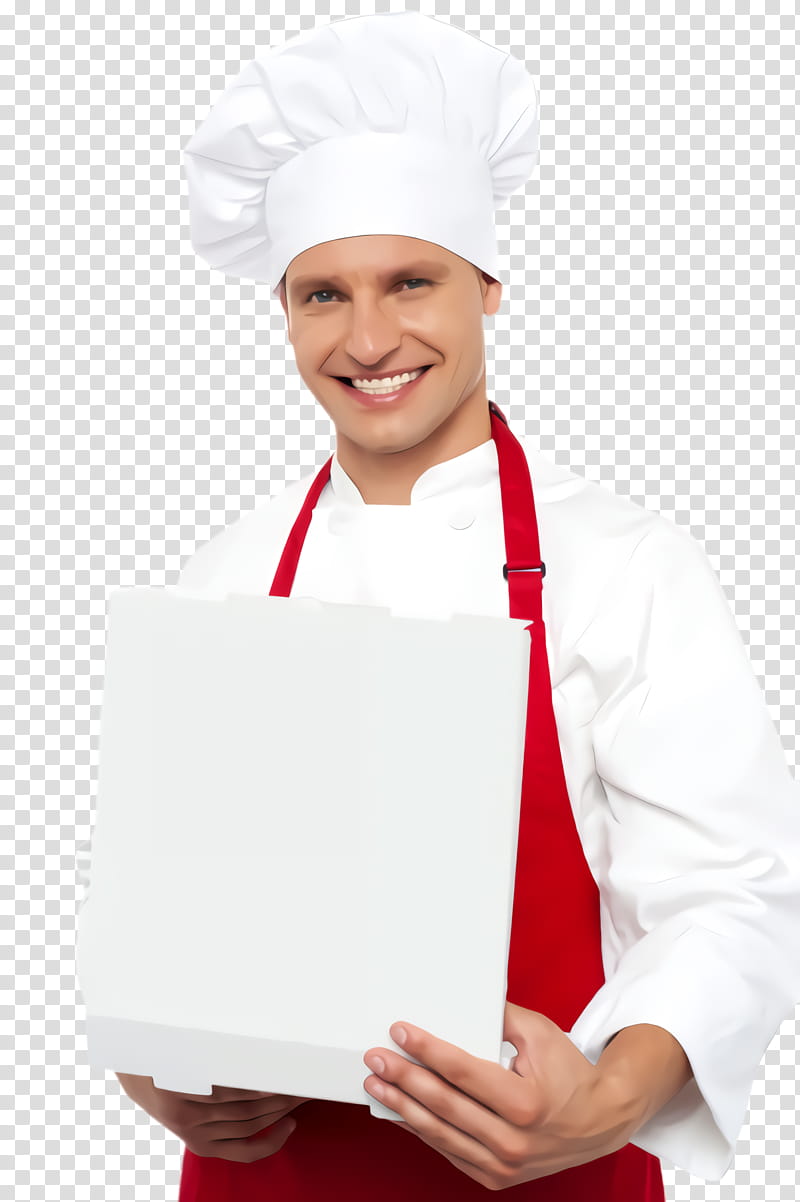 cook chef's uniform chef chief cook white, Chefs Uniform, Baker, Headgear, Apron, Smile transparent background PNG clipart