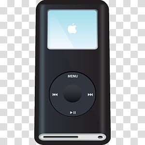 D Cartoon Icons III, iPod Nano Black, black iPod nano transparent background PNG clipart