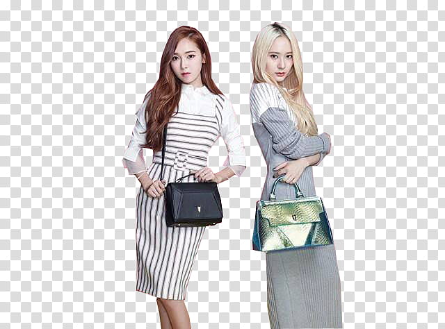 SNSD Jessica F x Krystal Lapalette, two women holding bags transparent background PNG clipart