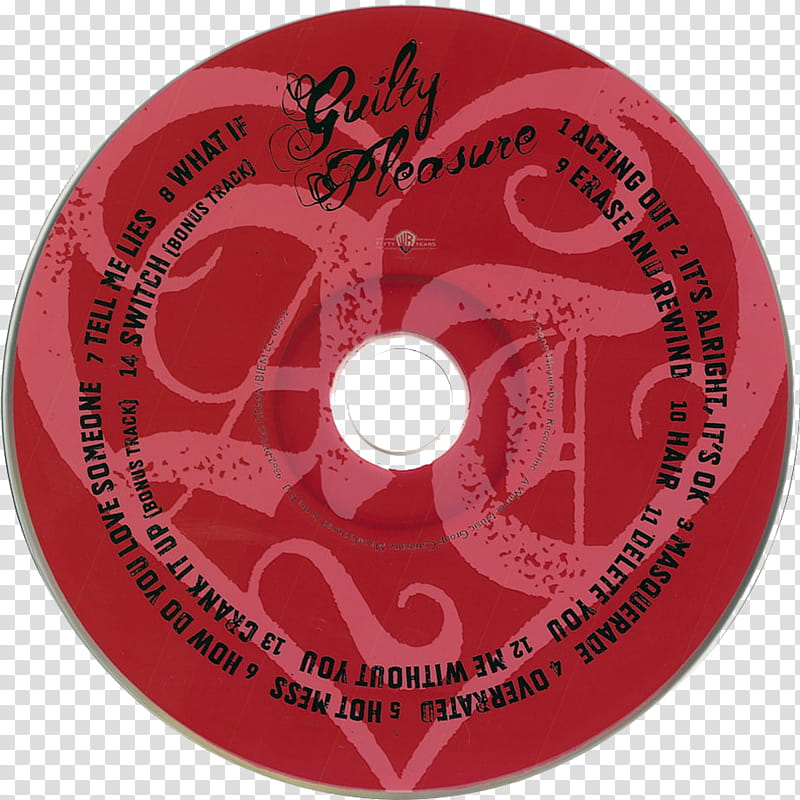 CD S, red Guilty Pleasure disc transparent background PNG clipart