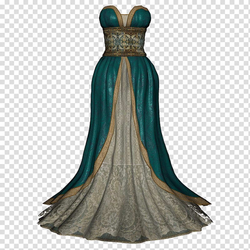 Ball Gown, women's green sweetheart gown transparent background PNG clipart