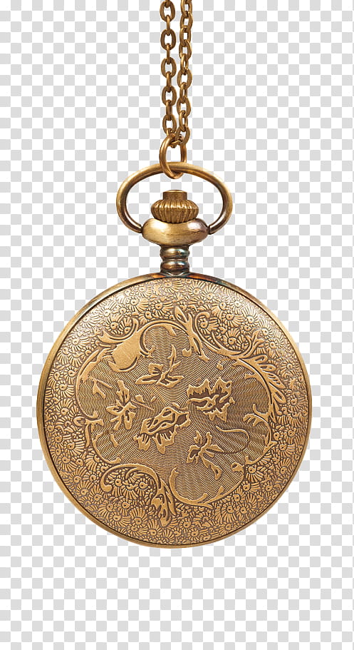 gold-colored floral pocket watch transparent background PNG clipart