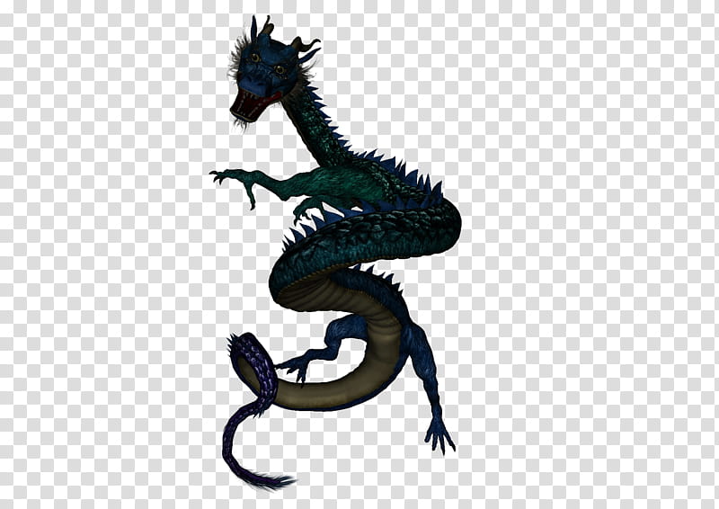 Asian Dragon , green and black dragon illustration transparent background PNG clipart