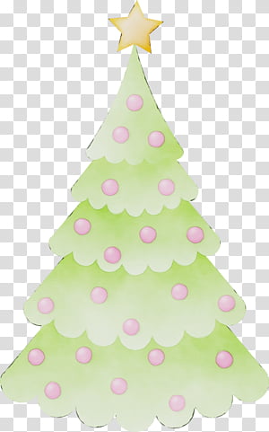 Christmas tree, Watercolor, Paint, Wet Ink, Christmas Decoration, Oregon Pine, Holiday Ornament, Colorado Spruce transparent background PNG clipart thumbnail