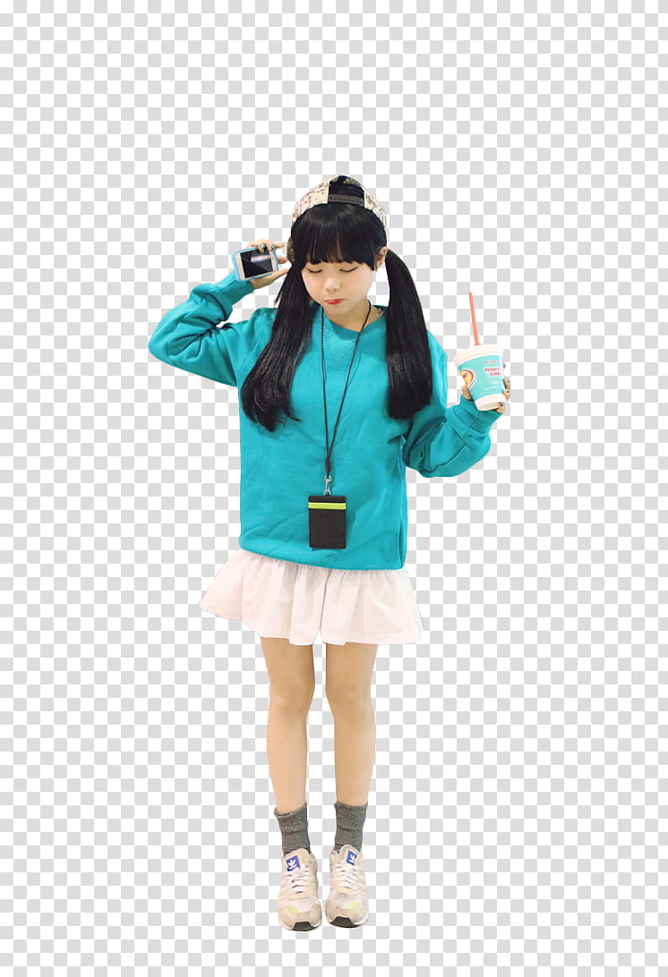 RENDER Hong Young Gi, woman wearing teal jacket with white mini skirt transparent background PNG clipart