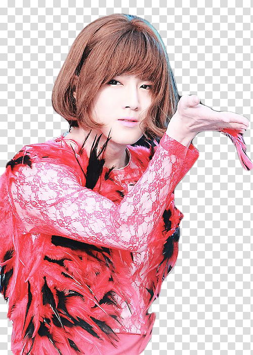 SUHO EXO, woman wearing pink laced long-sleeved shirt transparent background PNG clipart