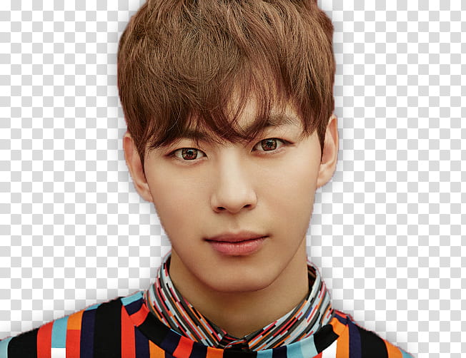 Render VIXX, man in orange, red, and black top transparent background PNG clipart
