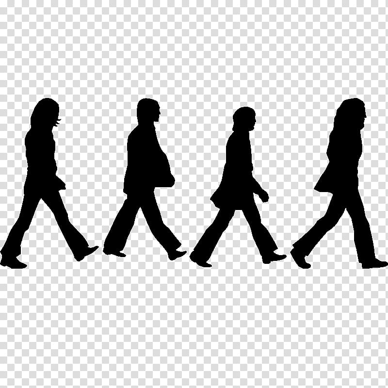Group Of People, Beatles, Abbey Road, Drawing, Silhouette, Logo, Painting, Stencil transparent background PNG clipart
