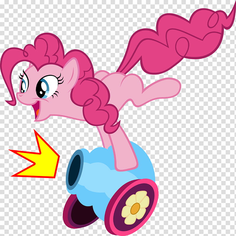 Pinkie Pie PARTY CANNON, My Little Pony Pinkie Pie on canon transparent background PNG clipart