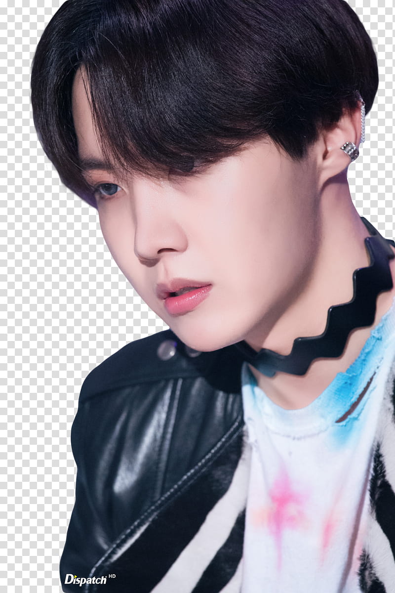 Hoseok BTS, man wearing black jacket opening his mouth transparent background PNG clipart