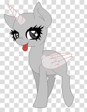 Base: Standing pretty, gray unicorn art transparent background PNG clipart