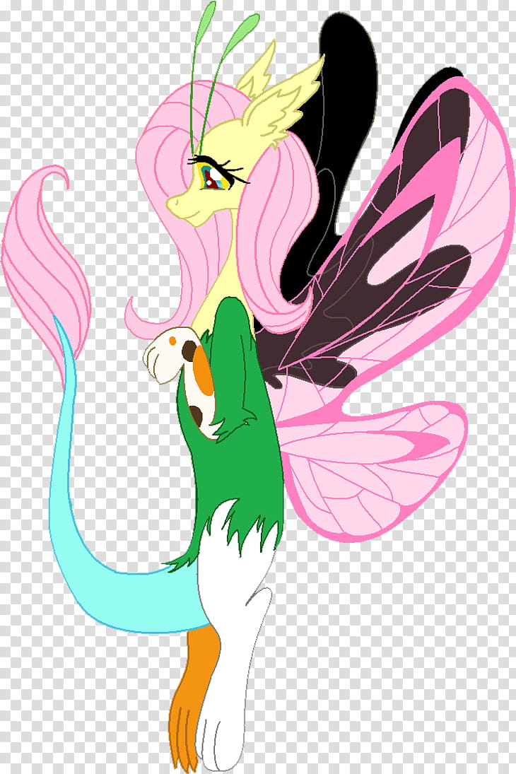 Draconequus Fluttershy, Flutter Shy from MLP character illustration transparent background PNG clipart
