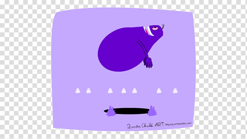Round Purple Man with No Feet transparent background PNG clipart