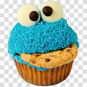 baked Elmo Cookie Monster cupcake transparent background PNG clipart