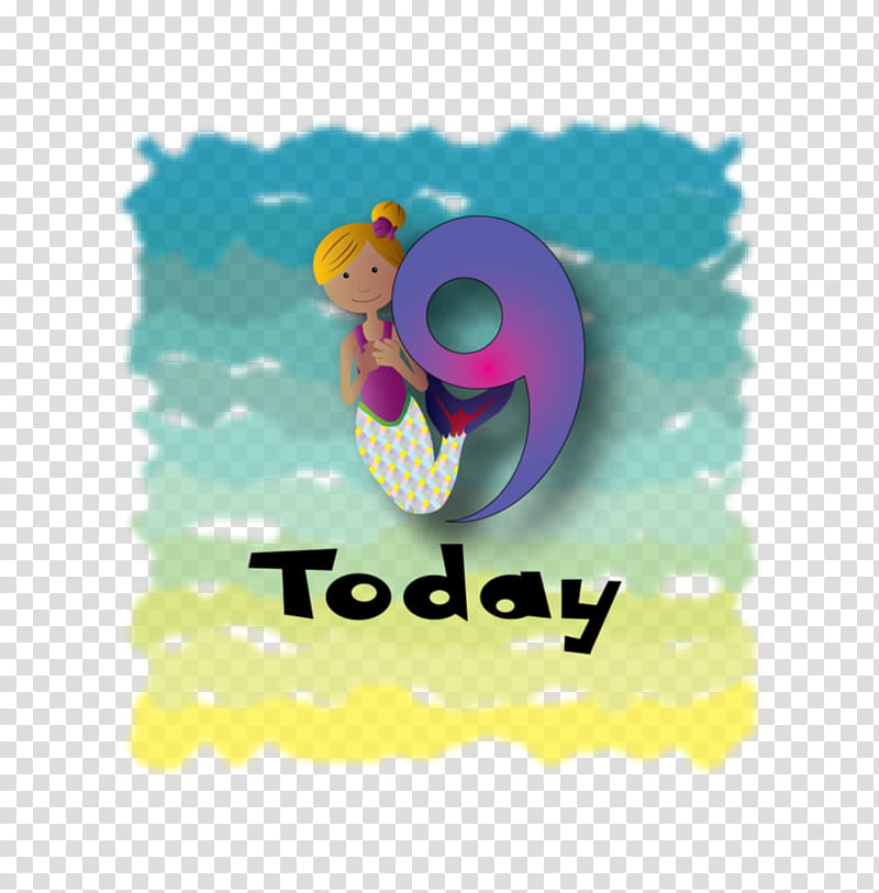 Mermaid Age Nine Design transparent background PNG clipart