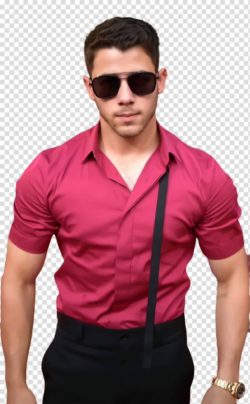 clothing cool pink dress shirt sleeve, Collar, Eyewear, Gentleman, Male, Magenta transparent background PNG clipart