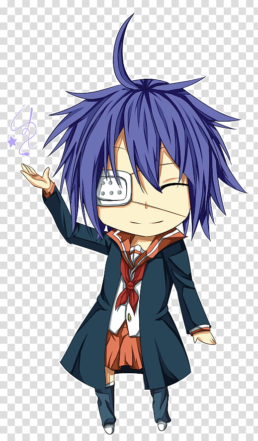 Chibi Ririlemone, blue-haired anime character chibi art transparent background PNG clipart