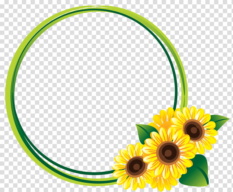 Drawing Of Family, Frames, Common Sunflower, Heart Frame, Yellow, Cut Flowers, Body Jewelry, Floral Design transparent background PNG clipart