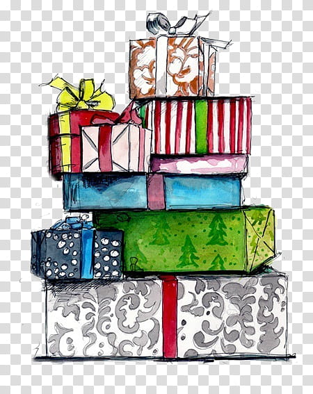 Navidad, gift box illustration transparent background PNG clipart