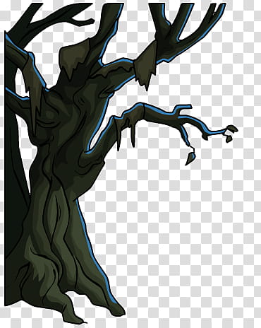 Halloween Mega, green tree illustration transparent background PNG clipart