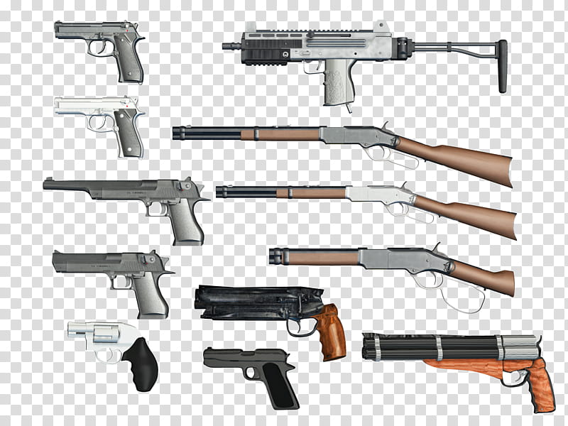 Gun Selection, assorted-color rifles transparent background PNG clipart