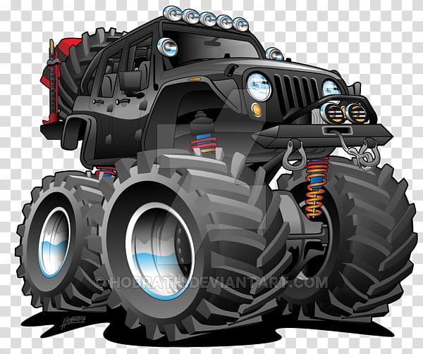 Monster, Jeep, Jeep Wrangler, Car, Cartoon, Offroad Vehicle, Drawing, Fourwheel Drive transparent background PNG clipart
