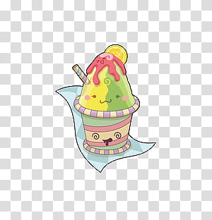 Cute, ice cream in cup illustration transparent background PNG clipart