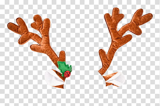 CHRISTMAS, brown reindeer antlers transparent background PNG clipart